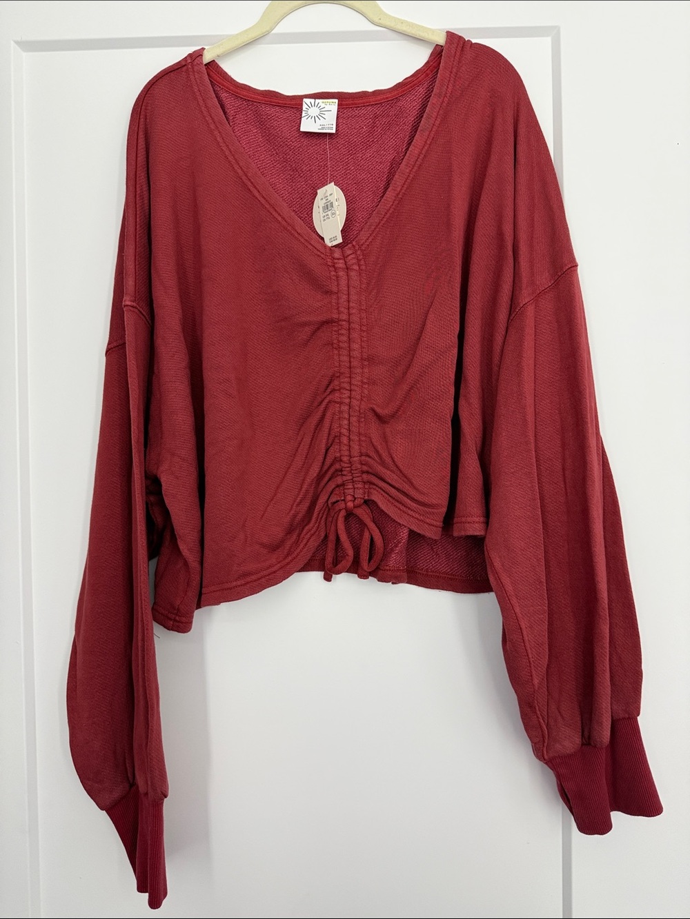 Offline by Aerie Terry Clinched Front CrewneckSize XXL NEW WITH TAGS Red/Orange